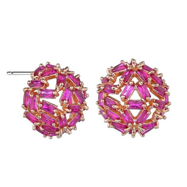 zircon red fused alumina light luxury semi-spherical ball stud pearl earrings, Golden;silver
zircon red fused alumina light luxury semi-spherical ball stud pearl earrings, Golden;silver