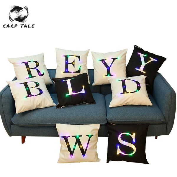 cushion/decorative pillow 26 letters led night light cushion cover black and white case chair/ sofa creative home decor 45x45cm
cushion/decorative pillow 26 letters led night light cushion cover black and white case chair/ sofa creative home decor 45x45cm