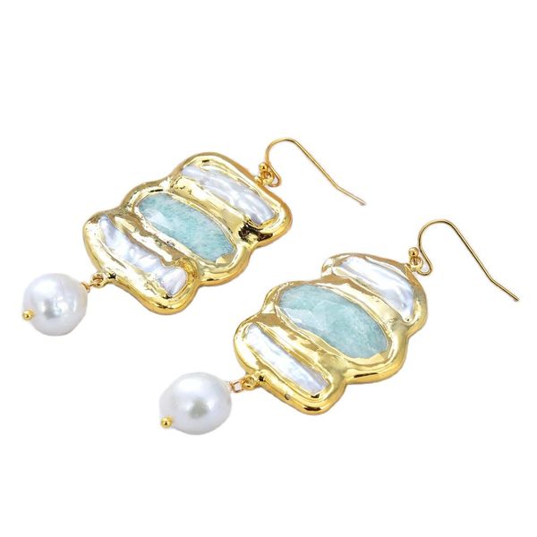 guaiguai jewelry gold plated cultured white biwa pearl amazonite white keshi pearl dangle hook earrings handmade for women real gems stone l, Silver
guaiguai jewelry gold plated cultured white biwa pearl amazonite white keshi pearl dangle hook earrings handmade for women real gems stone l, Silver