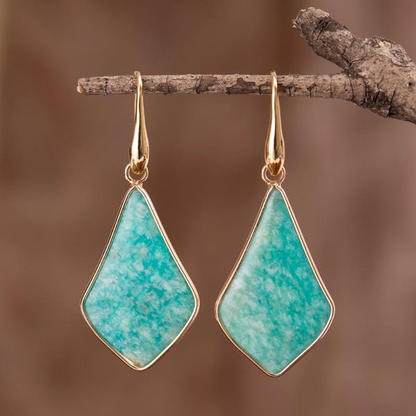 dangle & chandelier amazonite natural stones rhombus shape teardrop hook women earrings, Silver
dangle & chandelier amazonite natural stones rhombus shape teardrop hook women earrings, Silver