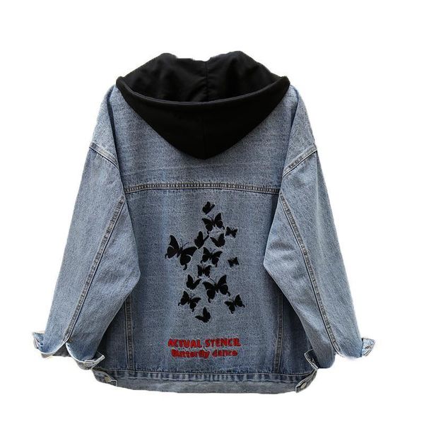 women's jackets vintage jacket for women 2021 summer autumn denim fashion ripped hole jeans coat hooded outwear harajuku bomber, Black;brown
women's jackets vintage jacket for women 2021 summer autumn denim fashion ripped hole jeans coat hooded outwear harajuku bomber, Black;brown