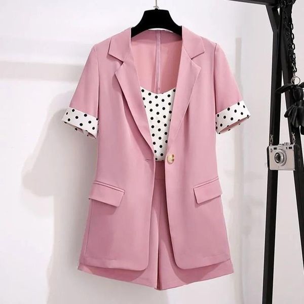 women's tracksuits elegant women pink blazer suits 2021 fashion ladies slim short sleeve blazers shorts vest 3 pieces set female chic s, Gray
women's tracksuits elegant women pink blazer suits 2021 fashion ladies slim short sleeve blazers shorts vest 3 pieces set female chic s, Gray