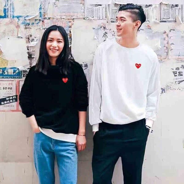 women's hoodies & sweatshirts spring and autumn men's lovers sweater round neck loose small red heart embroidery winter long sleev, Black
women's hoodies & sweatshirts spring and autumn men's lovers sweater round neck loose small red heart embroidery winter long sleev, Black