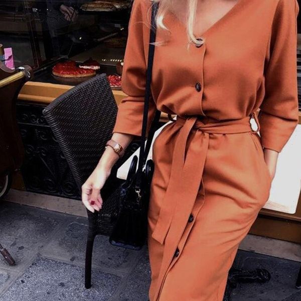 long autumn spring elegant womens dresses office sleeve clothes casual pure black sashes button up woman fashion, Black;gray
long autumn spring elegant womens dresses office sleeve clothes casual pure black sashes button up woman fashion, Black;gray
