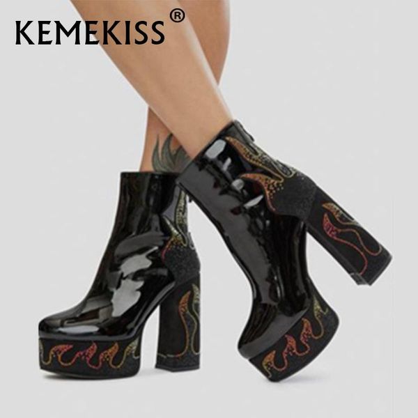 boots kemekiss 2022 real leather ankle for women shoes platform chunky high heels bling crystal female footwear size 34-41, Black
boots kemekiss 2022 real leather ankle for women shoes platform chunky high heels bling crystal female footwear size 34-41, Black
