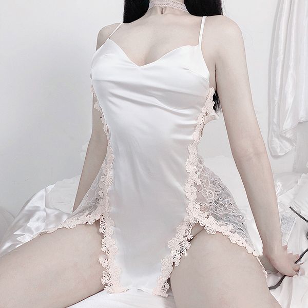 soft satin pajamas set for women beauty lace embroidery v-neck strap nightdress sleepwear night sleepwear with panty, Black;white
soft satin pajamas set for women beauty lace embroidery v-neck strap nightdress sleepwear night sleepwear with panty, Black;white