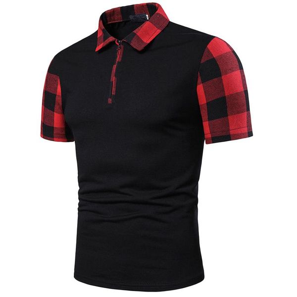 men's polos shirts summer casual stitching plaid button short sleeve shirt male clothing fashion office chemise homme, White;black
men's polos shirts summer casual stitching plaid button short sleeve shirt male clothing fashion office chemise homme, White;black