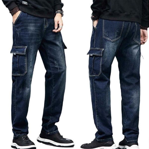 men's jeans multi-pocket cargo men military denim pants loose wear-resistant stretch oversize size 28-44, Blue
men's jeans multi-pocket cargo men military denim pants loose wear-resistant stretch oversize size 28-44, Blue