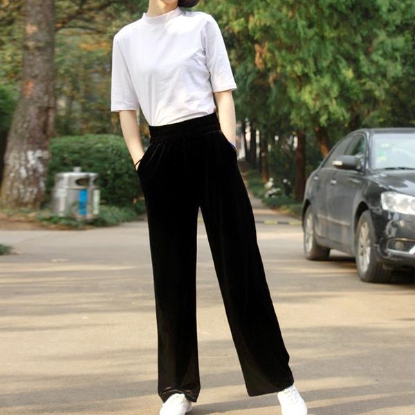 women's pants & capris 2021 customized long trousers for women plus size s-10xl wide leg winter velvet black elastic waist, Black;white
women's pants & capris 2021 customized long trousers for women plus size s-10xl wide leg winter velvet black elastic waist, Black;white