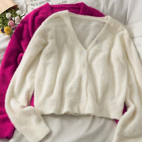women's knits & tees heliar women velvet cardigans fine knitted jumpers fashion french v-neck button up sweaters for autumn 2021, White
women's knits & tees heliar women velvet cardigans fine knitted jumpers fashion french v-neck button up sweaters for autumn 2021, White
