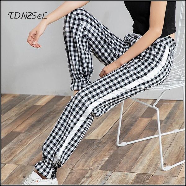 women's pants & capris women summer thin black white plaid casual elastic tapered legs straight trousers drawstring mid waist harajuku
women's pants & capris women summer thin black white plaid casual elastic tapered legs straight trousers drawstring mid waist harajuku