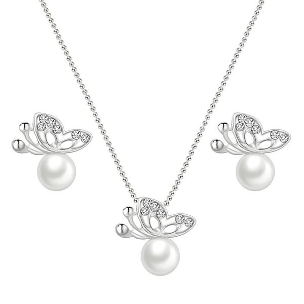 earrings & necklace qcooljly fashion full rhinestone butterfly imitation pearl romantic earrings/necklace jewelry sets wholesale for women g, Silver
earrings & necklace qcooljly fashion full rhinestone butterfly imitation pearl romantic earrings/necklace jewelry sets wholesale for women g, Silver