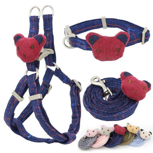 soft dog harness leash collar set adjustable cartoons bear for small medium pets cat outdoor walking collars & leashes
soft dog harness leash collar set adjustable cartoons bear for small medium pets cat outdoor walking collars & leashes