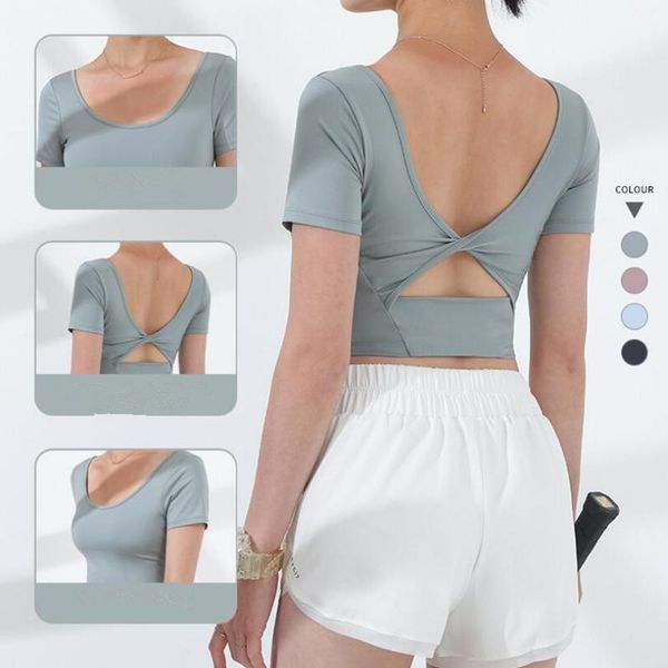 yoga outfit short-sleeved track suit with chest pad women's running t-shirt fitness beauty back one-piece sports quick-drying
yoga outfit short-sleeved track suit with chest pad women's running t-shirt fitness beauty back one-piece sports quick-drying