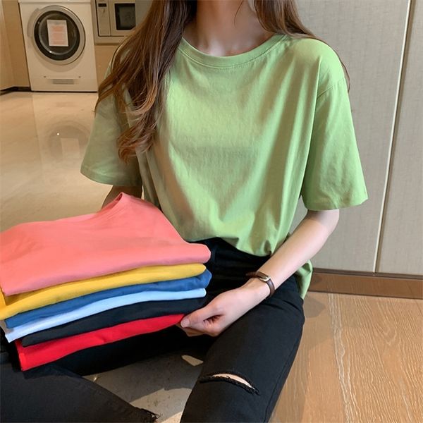 summer casual cotton short sleeve t-shirt women knitted basic solid loose tshirts female women fashion plus size 4xl 210320, White
summer casual cotton short sleeve t-shirt women knitted basic solid loose tshirts female women fashion plus size 4xl 210320, White