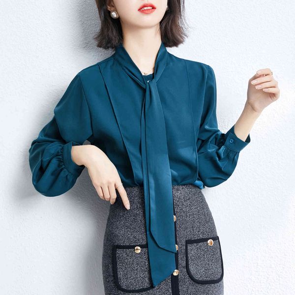 jacket 2021 spring women's blouses korean style lace up satin collar chiffon shirts long female sleeve ladies, Black;brown
jacket 2021 spring women's blouses korean style lace up satin collar chiffon shirts long female sleeve ladies, Black;brown