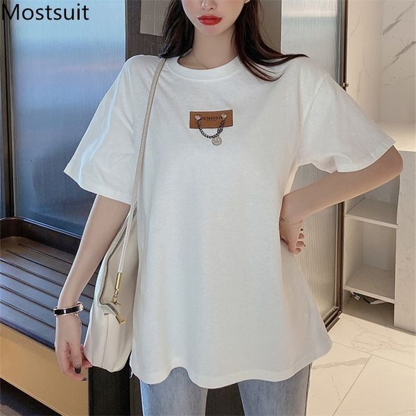 cotton chain patchwork women t shirt summer short sleeve o-neck casual loose tees korean fashion female t-shirts 210514, White
cotton chain patchwork women t shirt summer short sleeve o-neck casual loose tees korean fashion female t-shirts 210514, White