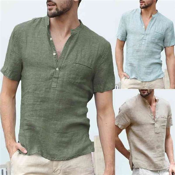 men's flax linen t-shirt casual v-neck button down t-shirts slim fit cotton short sleeve basic 210706, White;black
men's flax linen t-shirt casual v-neck button down t-shirts slim fit cotton short sleeve basic 210706, White;black