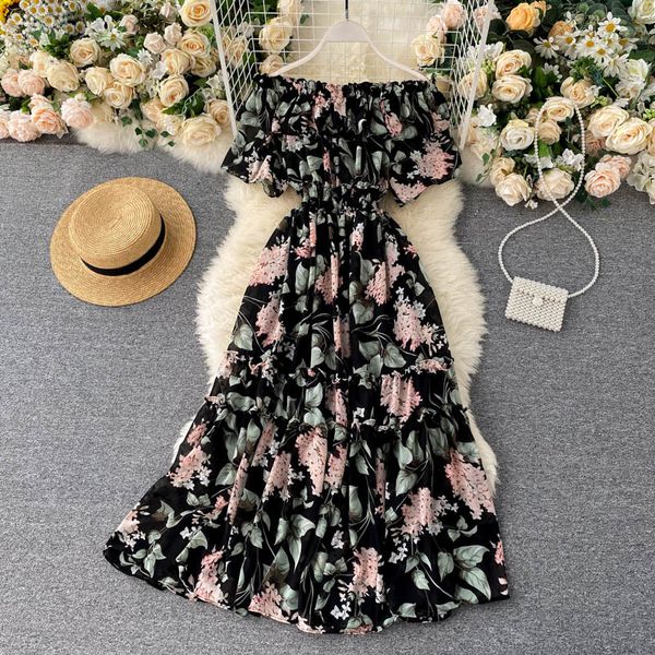 short sleeve the holiday line dressed chic bathrobe 2021 floral chiffon midi dress slash neck plight, Black;gray
short sleeve the holiday line dressed chic bathrobe 2021 floral chiffon midi dress slash neck plight, Black;gray