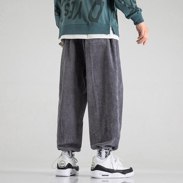 men's pants man casual tie leg straight corduroy solid color oversize trousers warm korean streetwear mens wide, Black
men's pants man casual tie leg straight corduroy solid color oversize trousers warm korean streetwear mens wide, Black