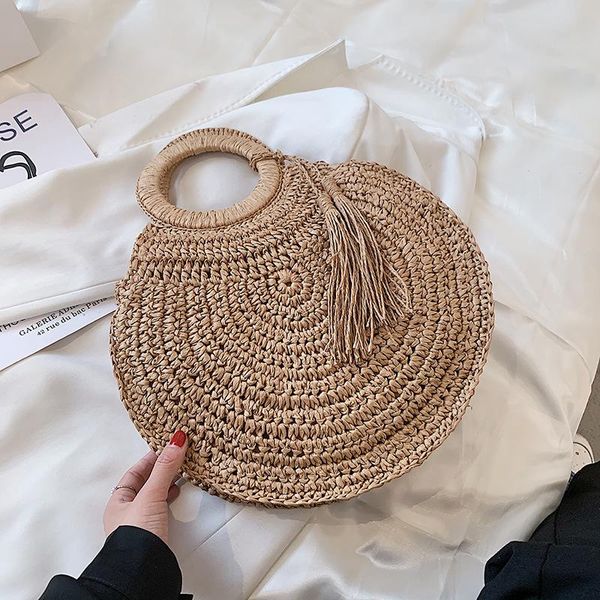 evening bags tassel round handle hand-woven women's shoulder handbag bohemian 2021 summer straw beach tote bag travel weaving
evening bags tassel round handle hand-woven women's shoulder handbag bohemian 2021 summer straw beach tote bag travel weaving