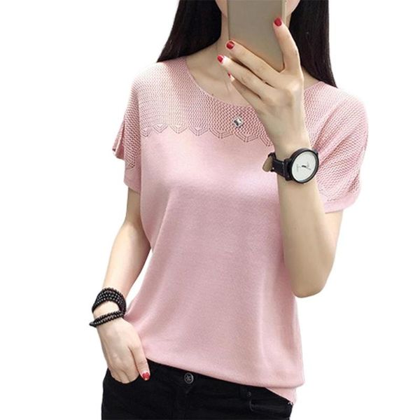 women's t-shirt women solid color hollow out o neck short sleeve bottoming womens vest, White
women's t-shirt women solid color hollow out o neck short sleeve bottoming womens vest, White