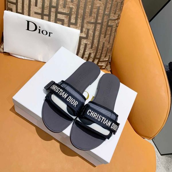 dio flat slippers women's new embroidery letter d for years 1k3a zmm, Black 
dio flat slippers women's new embroidery letter d for years 1k3a zmm, Black