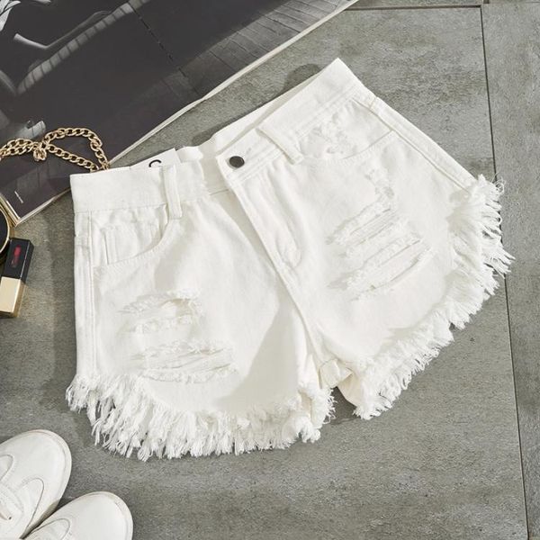 women's shorts 2021 summer high waist denim women korean solid cuffed tassels ripped holes blue jeans club, White;black
women's shorts 2021 summer high waist denim women korean solid cuffed tassels ripped holes blue jeans club, White;black