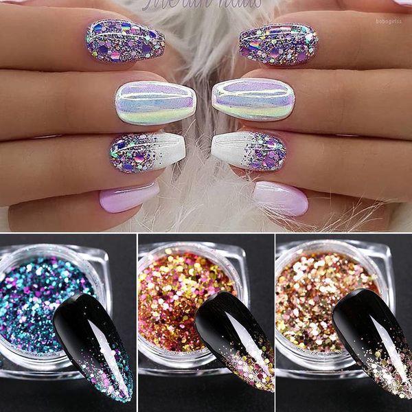 pretty nail sequins ab gradient art pingment glitter flakes dazzing shining decoration accessories 1g1, Silver;gold
pretty nail sequins ab gradient art pingment glitter flakes dazzing shining decoration accessories 1g1, Silver;gold