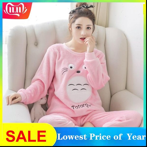 pyjamas cartoon thick winter warm womens sleepwears flannel pajamas autumn nightgown pajama set female pijama mujer, Black;red
pyjamas cartoon thick winter warm womens sleepwears flannel pajamas autumn nightgown pajama set female pijama mujer, Black;red