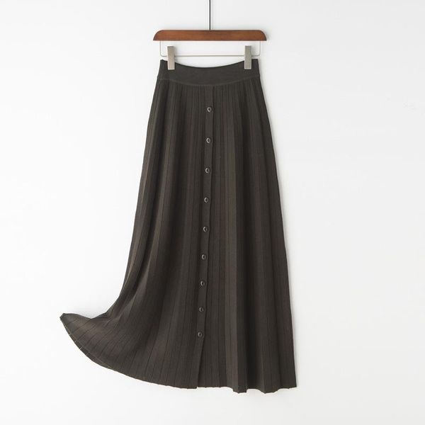 skirts mevgo 2021 autumn woman pleated solid knitted long high waist draped button up elegant ladies skirt femme hd2680, Black
skirts mevgo 2021 autumn woman pleated solid knitted long high waist draped button up elegant ladies skirt femme hd2680, Black