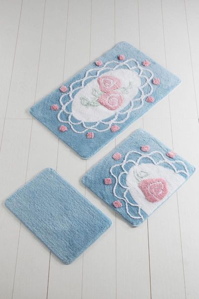 bath mats lace blue 3-set mat 8694545027749 
bath mats lace blue 3-set mat 8694545027749