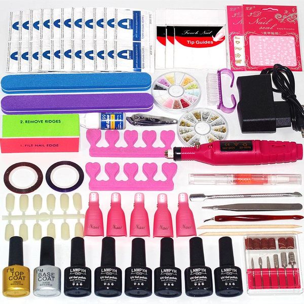 nail art kits manicure set choose 6 colors gel polish base coat electric handle kit
nail art kits manicure set choose 6 colors gel polish base coat electric handle kit