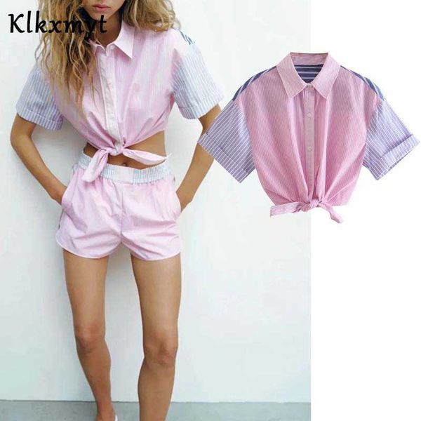 klkxmyt za women sweet patchwork striped print pink short blouse female hem bowknot breasted shirt chic crop 210527, White
klkxmyt za women sweet patchwork striped print pink short blouse female hem bowknot breasted shirt chic crop 210527, White