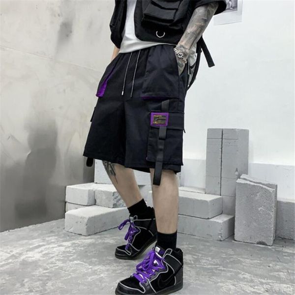 men's shorts 2021 summer multi pockets techwear cargo harajuku hip hop streetwear knee-length loose casual short pants, White;black
men's shorts 2021 summer multi pockets techwear cargo harajuku hip hop streetwear knee-length loose casual short pants, White;black