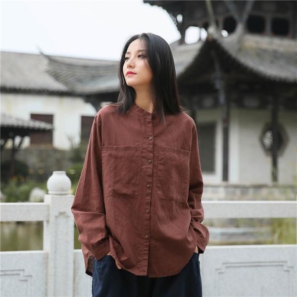 women autumn cotton linen blouse ladies loose vintage shirt female 2021 spring solid color shirts blouses women's &, White
women autumn cotton linen blouse ladies loose vintage shirt female 2021 spring solid color shirts blouses women's &, White