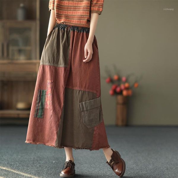 skirts fairynatural ladies retro cotton linen 2021 spring pockets women a-line elastic waist patchwork color, Black
skirts fairynatural ladies retro cotton linen 2021 spring pockets women a-line elastic waist patchwork color, Black
