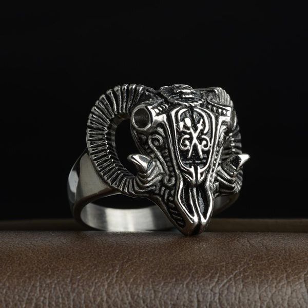 cluster rings vintage punk gothic style stainless steel satan goat ring charm men's casual biker jewelry, Golden;silver
cluster rings vintage punk gothic style stainless steel satan goat ring charm men's casual biker jewelry, Golden;silver