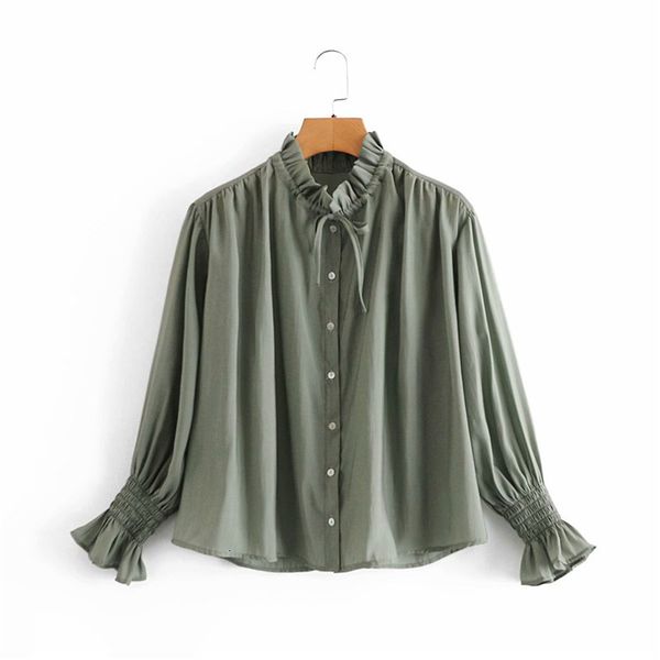 women's knits & tees women spring fashion ruffles collar drawstring lace up mg green blouse female casual elastic puff sleeve shir, White
women's knits & tees women spring fashion ruffles collar drawstring lace up mg green blouse female casual elastic puff sleeve shir, White