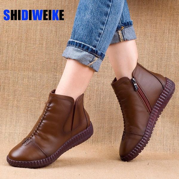 boots 2021 winter genuine leather ankle handmade lady soft flat shoes comfortable casual moccasins side zip ab716, Black
boots 2021 winter genuine leather ankle handmade lady soft flat shoes comfortable casual moccasins side zip ab716, Black