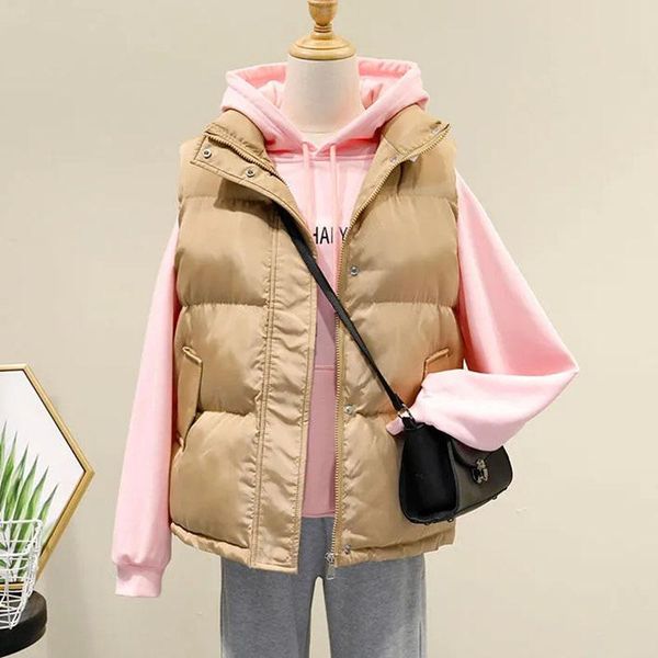 women's vests lady waistcoat sleeveless 2021 autumn winter cotton vest loose short female outerwear korean version solid zipper r1361, Black;white
women's vests lady waistcoat sleeveless 2021 autumn winter cotton vest loose short female outerwear korean version solid zipper r1361, Black;white
