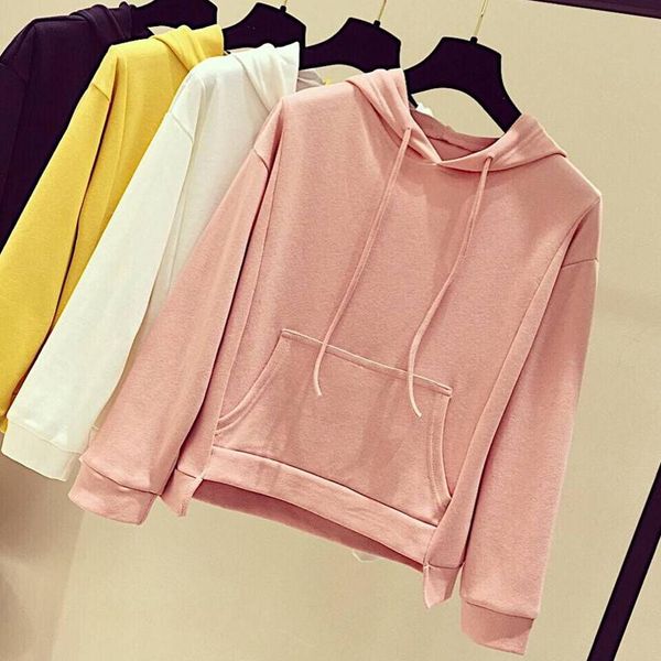 women's hoodies & sweatshirts women solid pullovers hooded collar 2021 coats for autumn office lady full sleeve female, Black
women's hoodies & sweatshirts women solid pullovers hooded collar 2021 coats for autumn office lady full sleeve female, Black