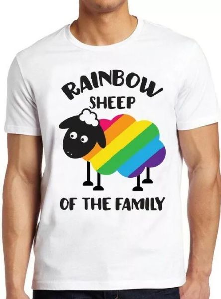 rainbow sheep of the family lgbt gay pride lesbian soho cool tee t shirt 4219, White;black
