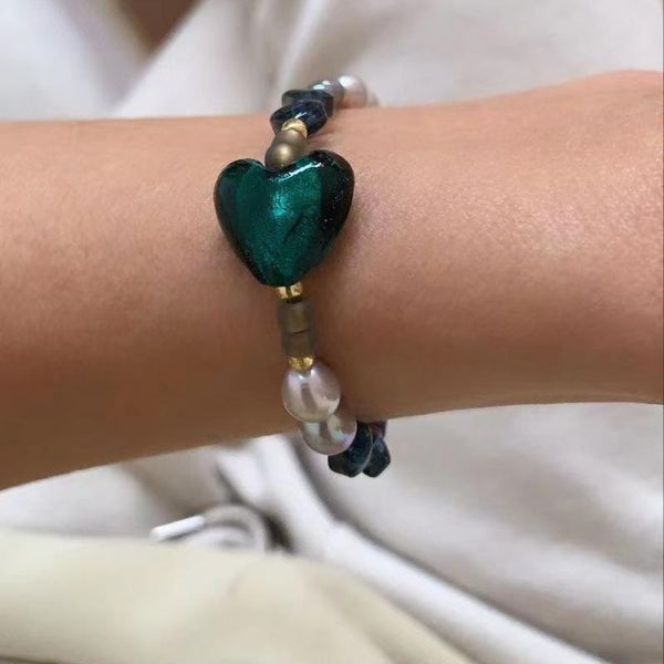 link, chain bohemian fashion color heart shaped crystal natural pearl beaded charm bracelet women's beautiful accessories exquisite jew, Black
link, chain bohemian fashion color heart shaped crystal natural pearl beaded charm bracelet women's beautiful accessories exquisite jew, Black