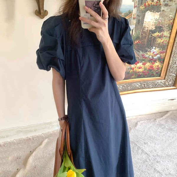 korea chic minimalist temperament round neck waist slimming double pocket bubble sleeve dress long woman 210429, Black;gray
korea chic minimalist temperament round neck waist slimming double pocket bubble sleeve dress long woman 210429, Black;gray