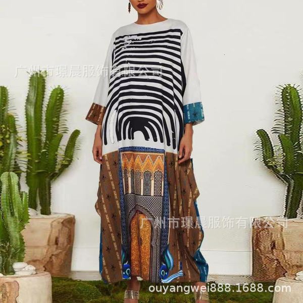 luxury casual drs2021 summer women's printed skirt splicing color matching long sleeve drs, Black;gray
luxury casual drs2021 summer women's printed skirt splicing color matching long sleeve drs, Black;gray