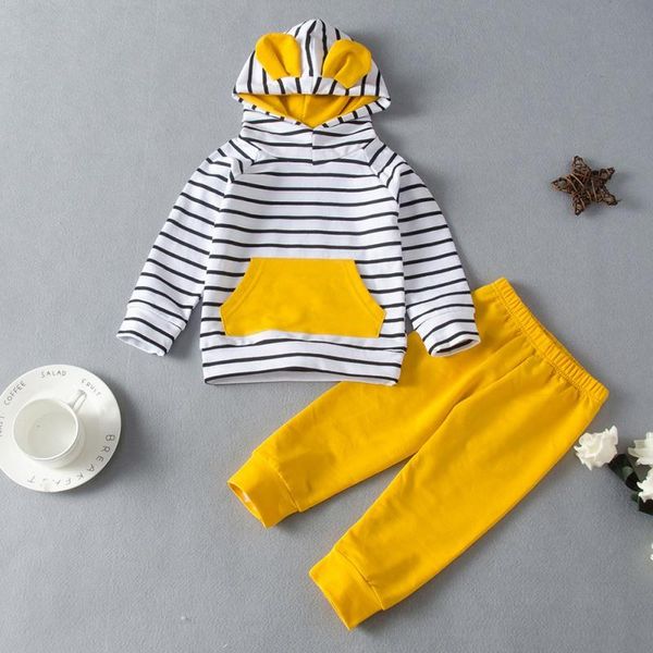 clothing sets autumn baby clothes set infant boy girl striped long sleeved hoodies trousers pants outfits 2pcs, White
clothing sets autumn baby clothes set infant boy girl striped long sleeved hoodies trousers pants outfits 2pcs, White