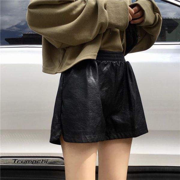 women's shorts 2021 autumn est korean style female leather high waist loose wide leg short femme elastic, White;black
women's shorts 2021 autumn est korean style female leather high waist loose wide leg short femme elastic, White;black