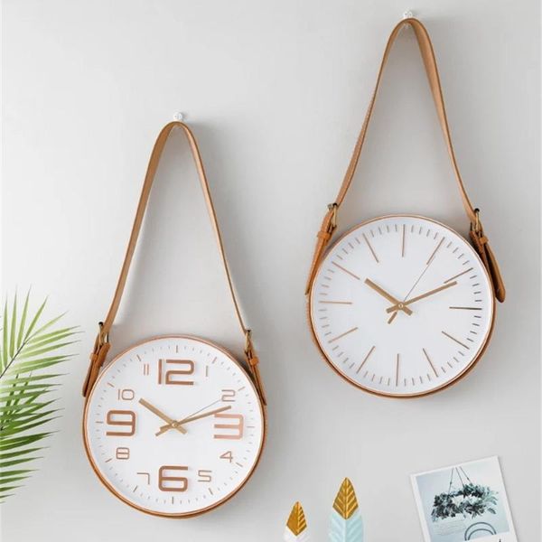 wall clocks round dial silent clock with hanging pu leather belt nordic crystal glass home study office background decorative
wall clocks round dial silent clock with hanging pu leather belt nordic crystal glass home study office background decorative