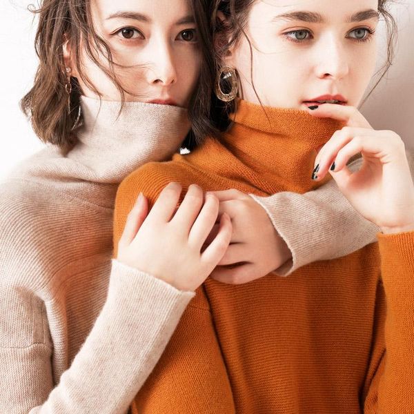 women's sweaters 20 years of autumn and winter high neck loose solid color bottoming shirt wild positive negative knit sweater casual, White;black
women's sweaters 20 years of autumn and winter high neck loose solid color bottoming shirt wild positive negative knit sweater casual, White;black